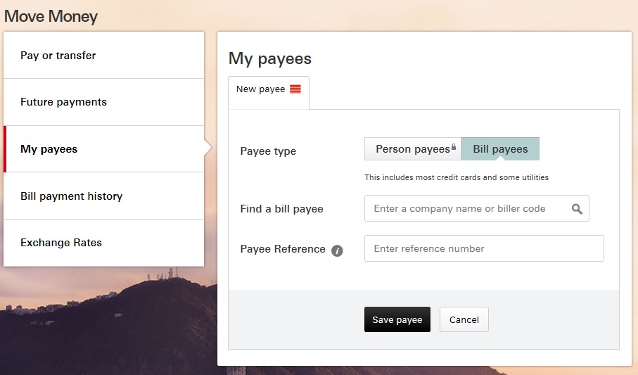 online banking bill payee setting step 3