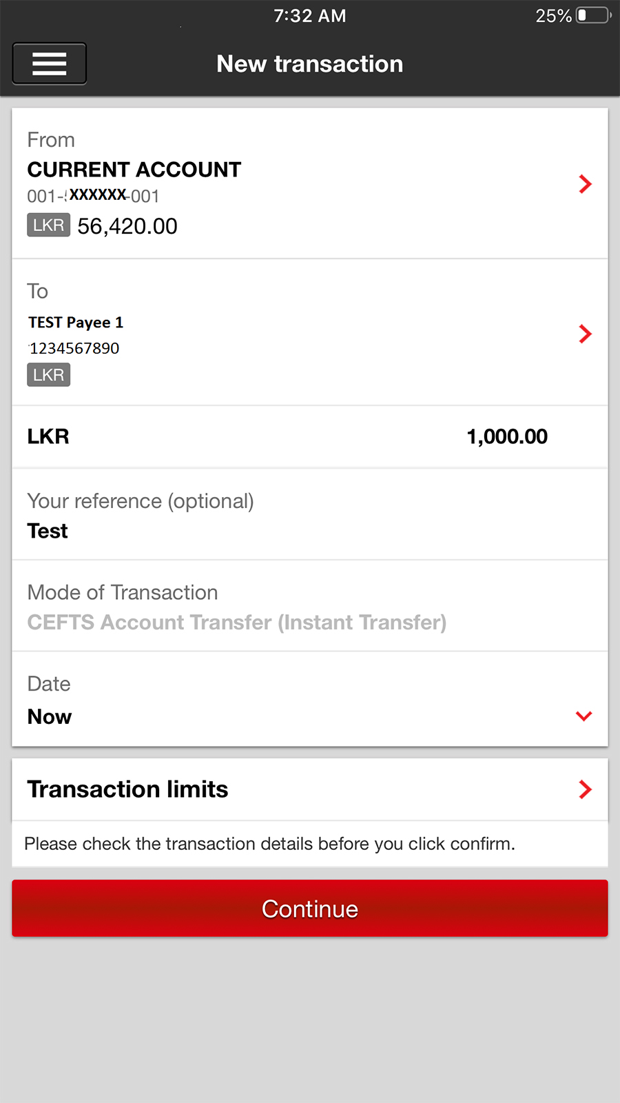 mobile banking bill payment step 3